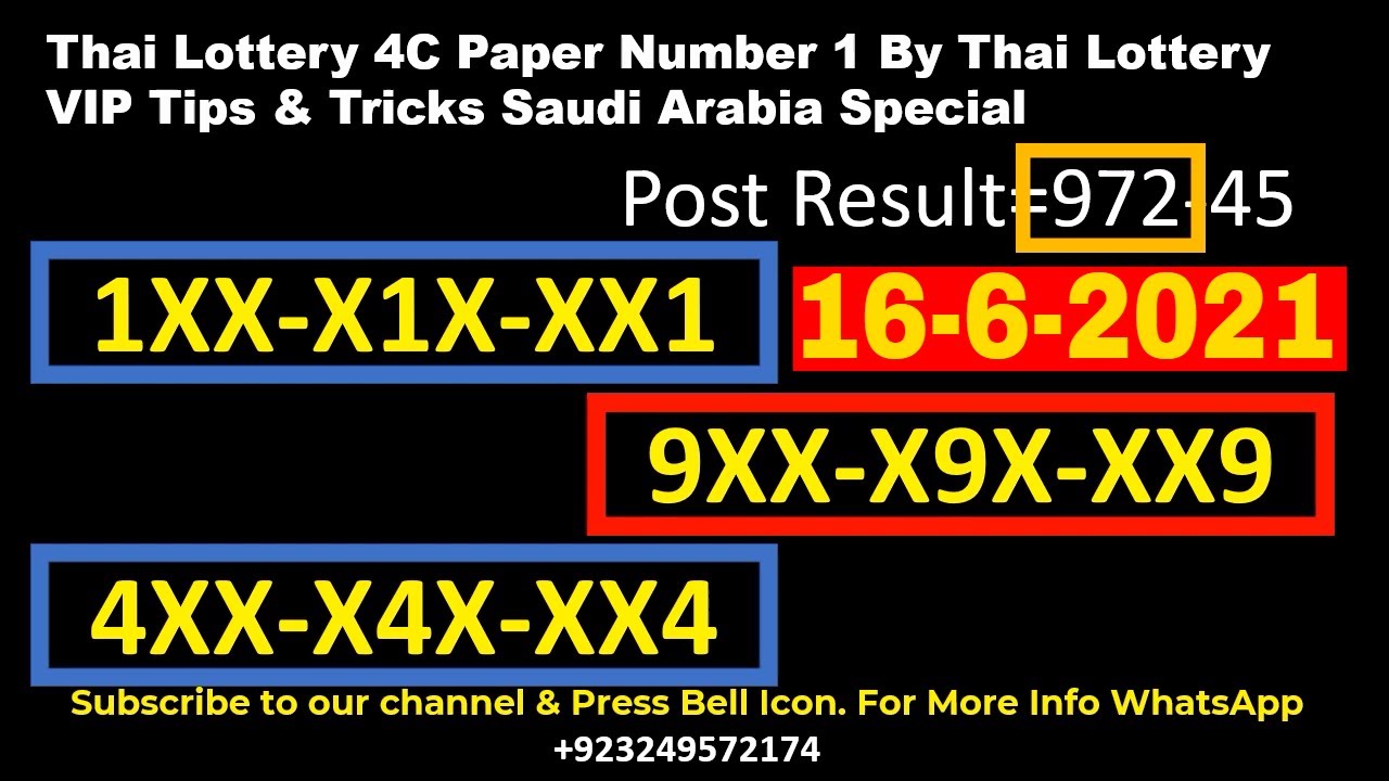 Thai Lottery Tips